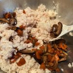 An image of mixing rice for Chirashi Zushi